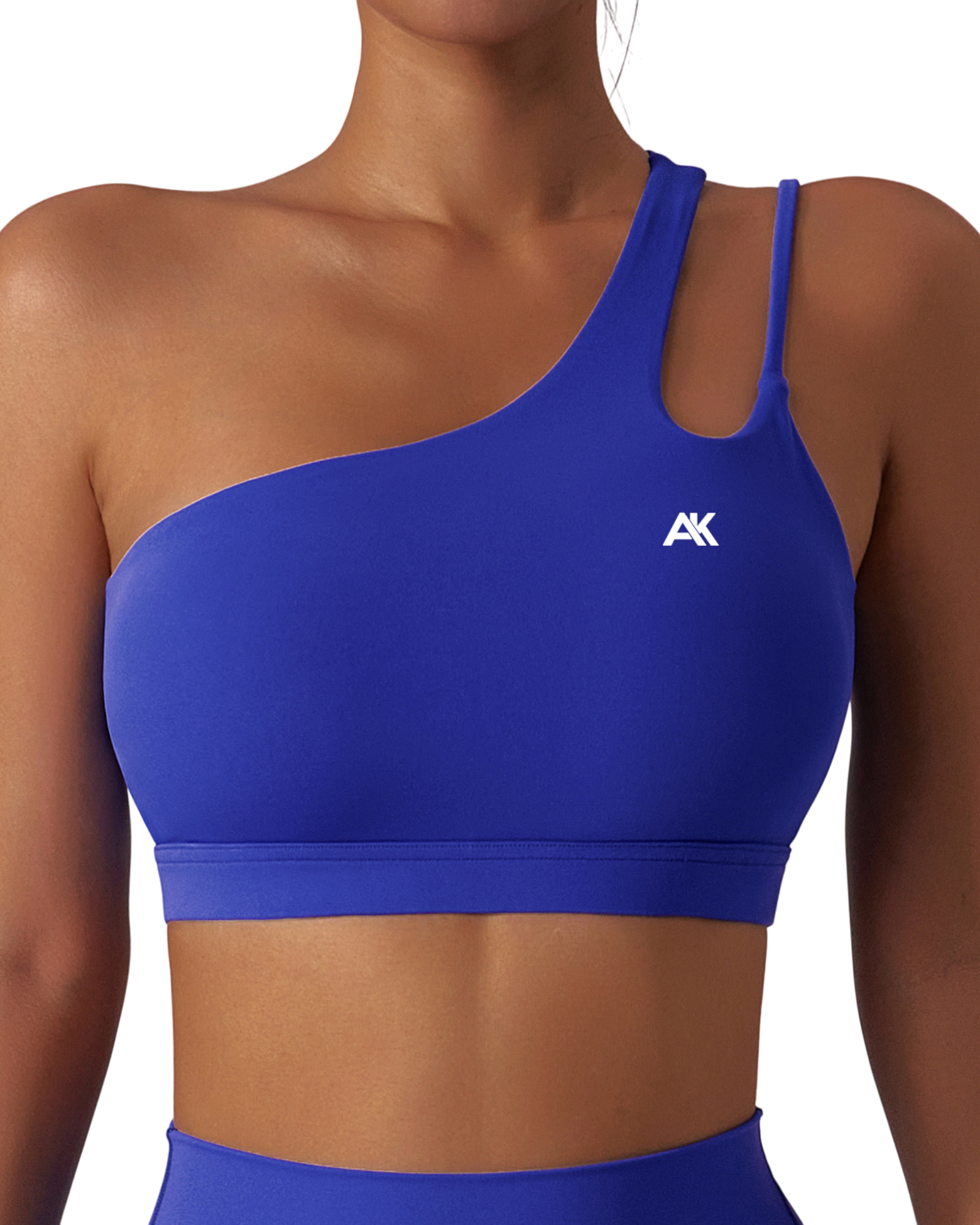 Blue PulseForm one-shoulder statement sports bra