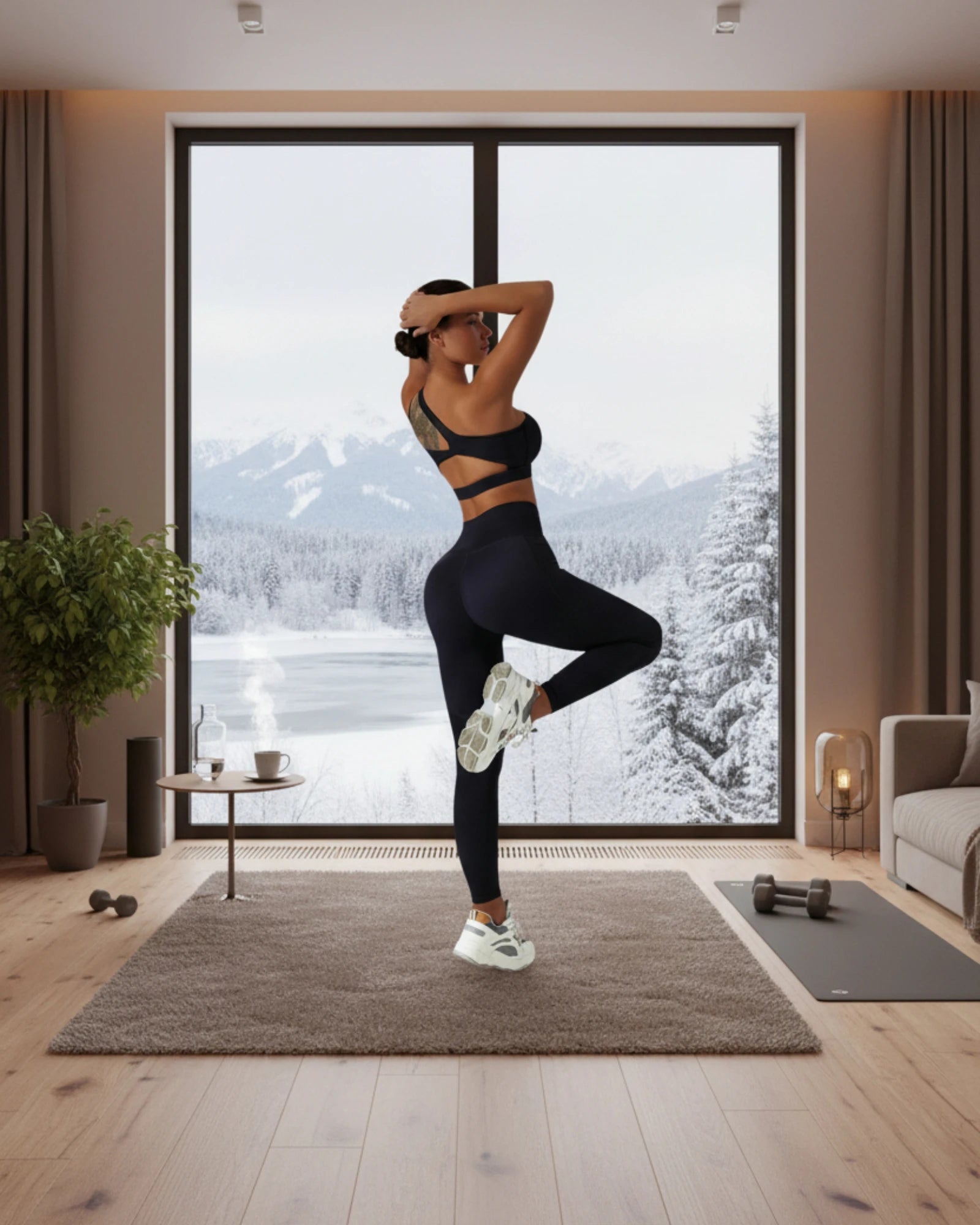 Black PulseForm one-shoulder statement sports bra